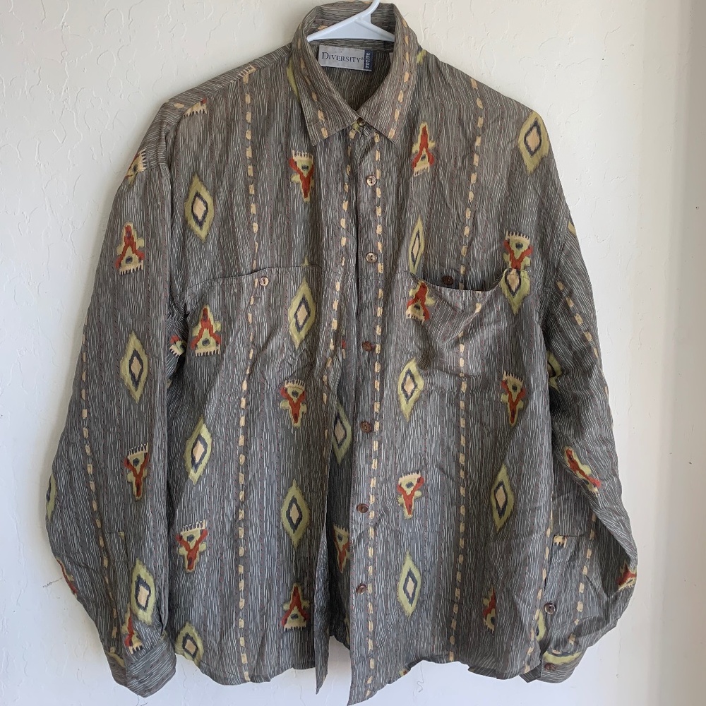 Silk Vintage Southwestern Blouse